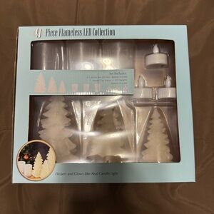 9-Piece Flameless LED Candle Set – Wax Trees, Votives & Tea Lights (NIB)